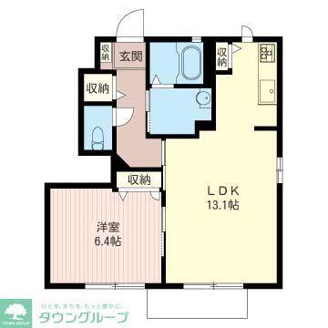 グリーンアローII(1LDK/1階)の間取り写真