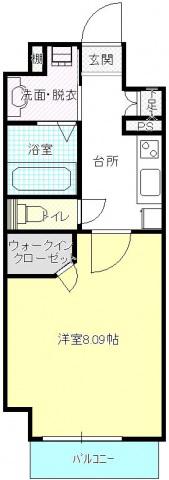 ノーブル大手町(1K/14階)の間取り写真