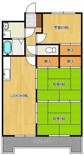 クレベール鷹の巣(3LDK/3階)の間取り写真