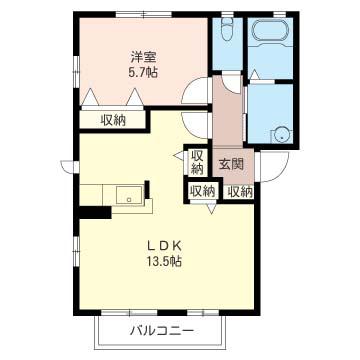 クレメント II(1LDK/2階)の間取り写真