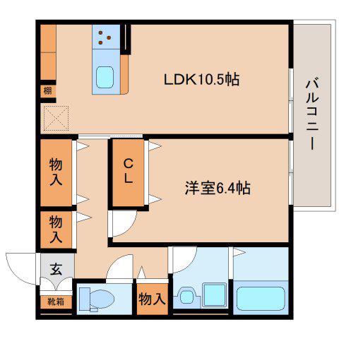 HEIMMAISON中田本町A(1LDK/2階)の間取り写真
