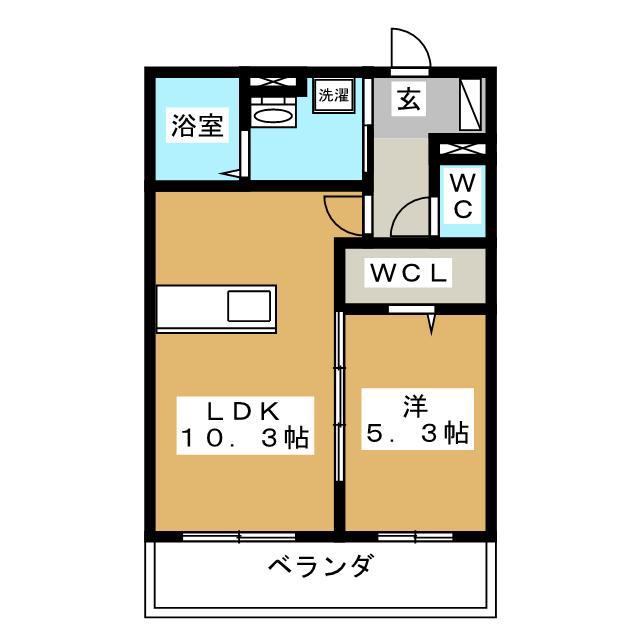 ECRARGE(1LDK/2階)の間取り写真