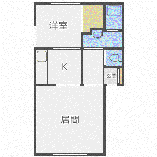 フェアリテイル(1LDK/1階)の間取り写真