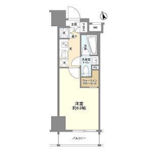 PREMIUM CUBE 品川戸越 DEUX(1K/6階)の間取り写真