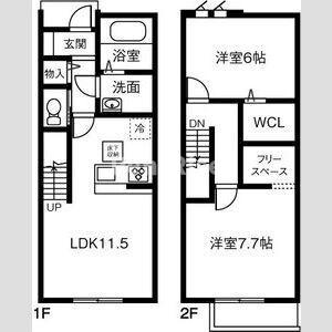 MAISONETTE LAND 込野 B(2LDK/1階)の間取り写真