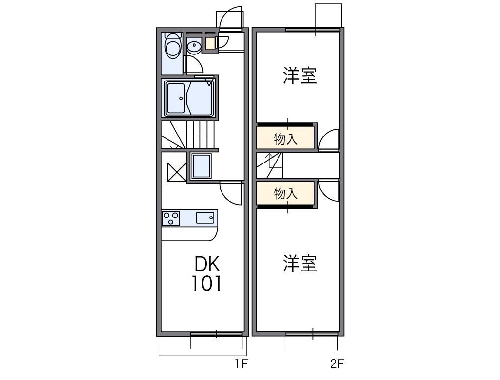 レオパレスラダックC(2DK/1階)の間取り写真