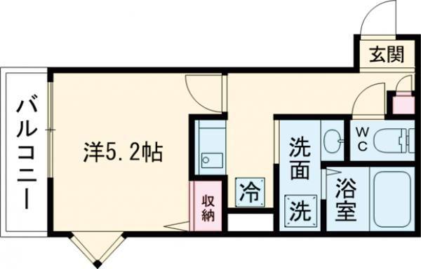 MELDIA牛浜(1K/2階)の間取り写真