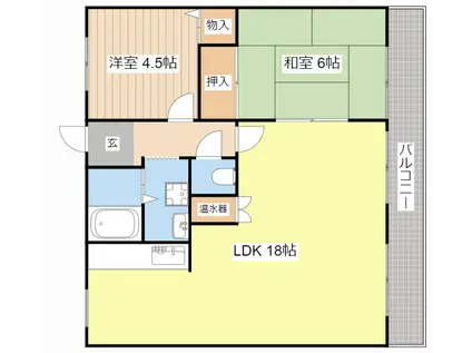 カルフールII(2LDK/4階)の間取り写真