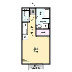 文殊荘(ワンルーム/2階)の間取り写真