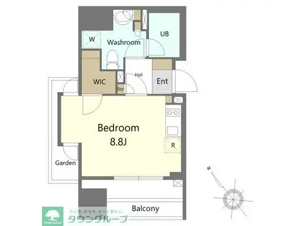 パークレジデンシャル博多(ワンルーム/13階)の間取り写真