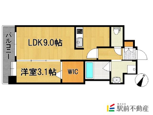 エンクレスト薬院大通(1LDK/7階)の間取り写真
