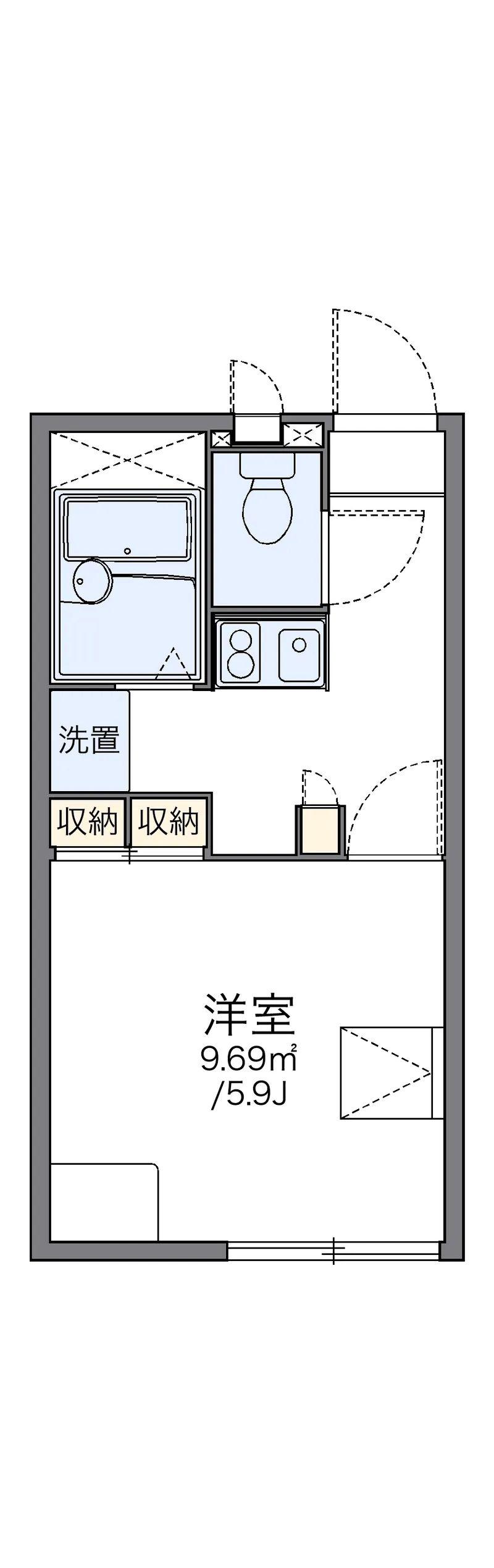 レオパレスクリア(1K/1階)の間取り写真