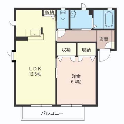 グレースコートII(1LDK/2階)の間取り写真