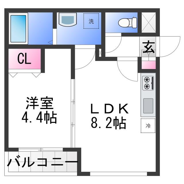 D.CREART松原FELIZ(1LDK/3階)の間取り写真