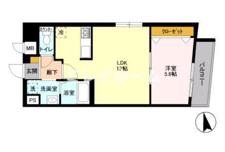 ガーデンハウス(1LDK/3階)の間取り写真