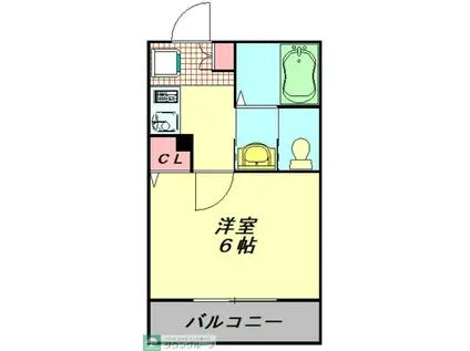 蓮田市東4丁目アパート(1K/3階)の間取り写真