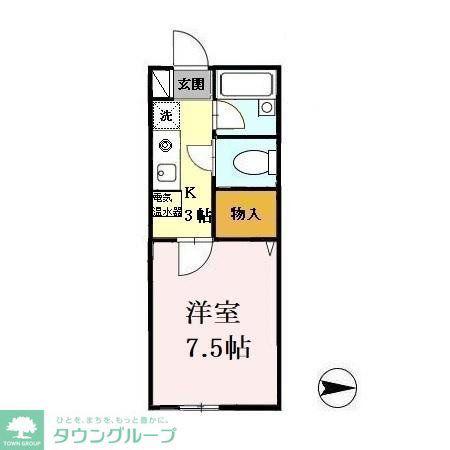 NFコープII(1K/3階)の間取り写真
