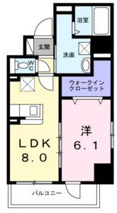 サニーレジデンス吉野II(1LDK/2階)の間取り写真