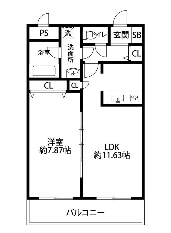 グランディオーズ(1LDK/3階)の間取り写真