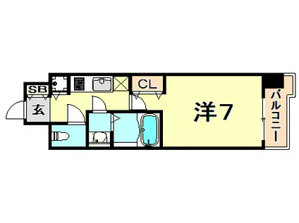 ラヴ神戸三宮(1K/8階)の間取り写真