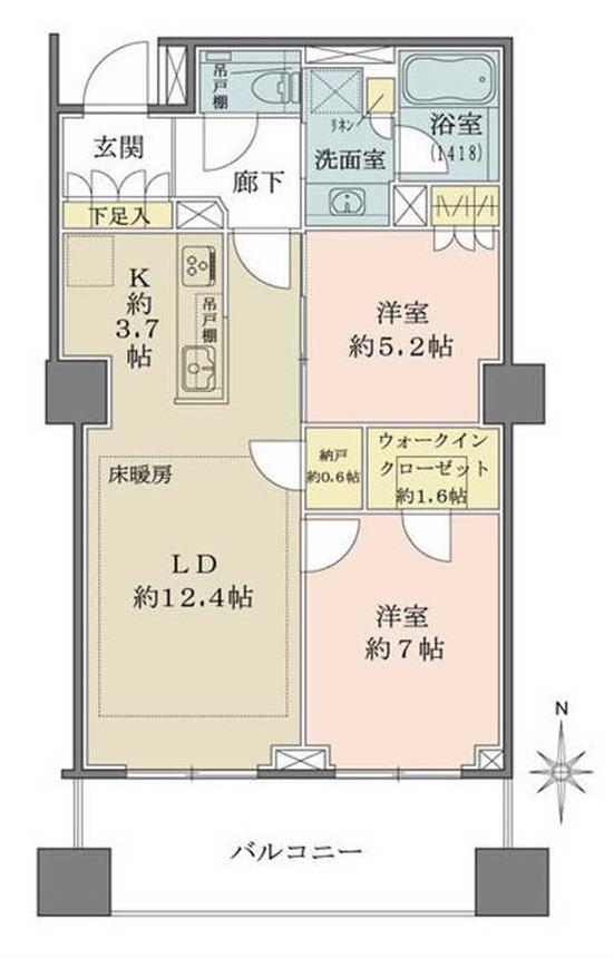 ザ・パークハウス恵比寿(2LDK/3階)の間取り写真