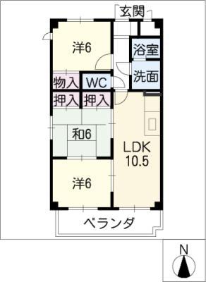 RIVER FUKUJU(3LDK/1階)の間取り写真
