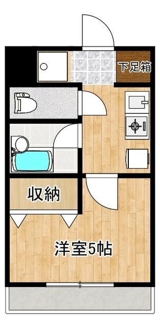 メディア湯田 A棟(1K/1階)の間取り写真