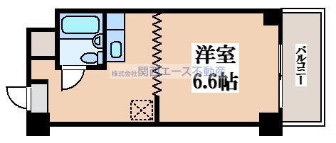 レジデンスやまびこ(1K/6階)の間取り写真