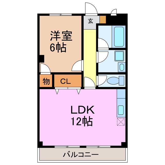 ネオアロス(1LDK/4階)の間取り写真