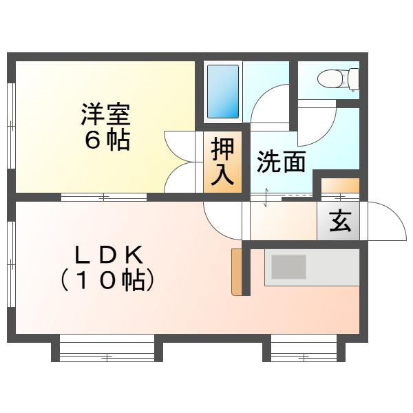 クリスタルハーモニー26(1LDK/2階)の間取り写真
