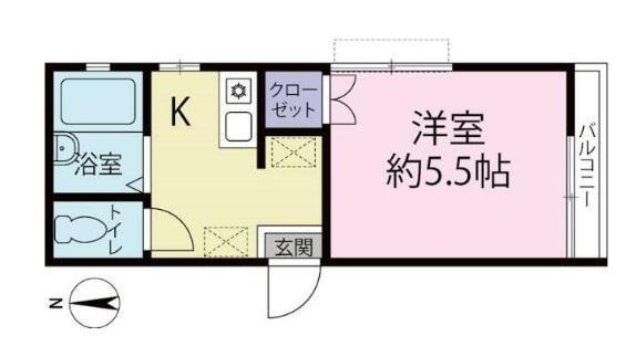 グランシャリオ48(1K/1階)の間取り写真