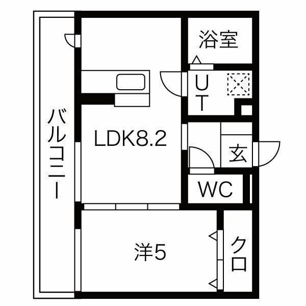 コーラル(1LDK/2階)の間取り写真