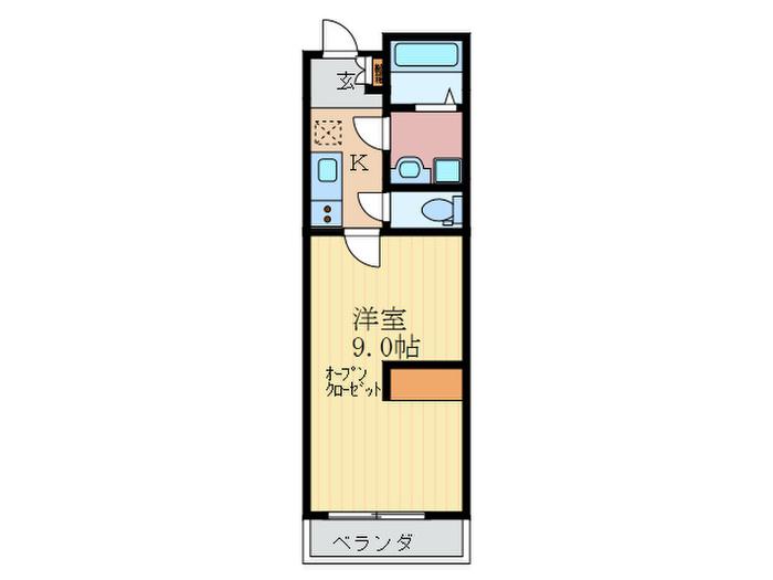 ´S OIKE(1K/2階)の間取り写真
