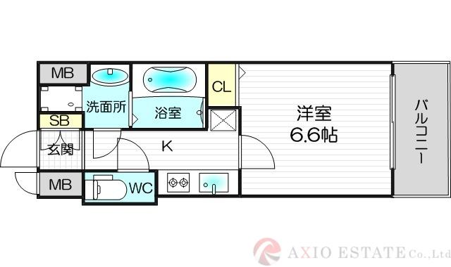 S-RESIDENCE新大阪RIDENTE(1K/3階)の間取り写真