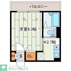 WITH PLACE田戸台(1K/1階)の間取り写真