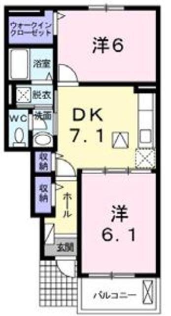 ベル・アンジュ II(2DK/1階)の間取り写真