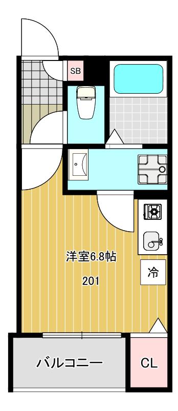 MAISON SHINAGAWA(ワンルーム/2階)の間取り写真