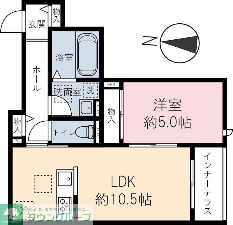 HIKARI(1LDK/1階)の間取り写真