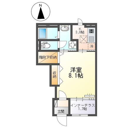スターテラスII南田町(1K/1階)の間取り写真