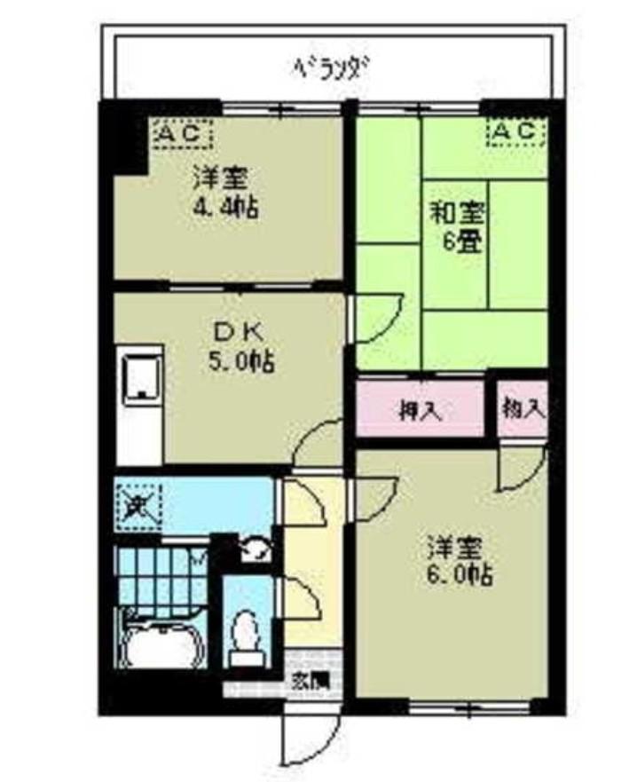 リブステージ横浜(3DK/5階)の間取り写真