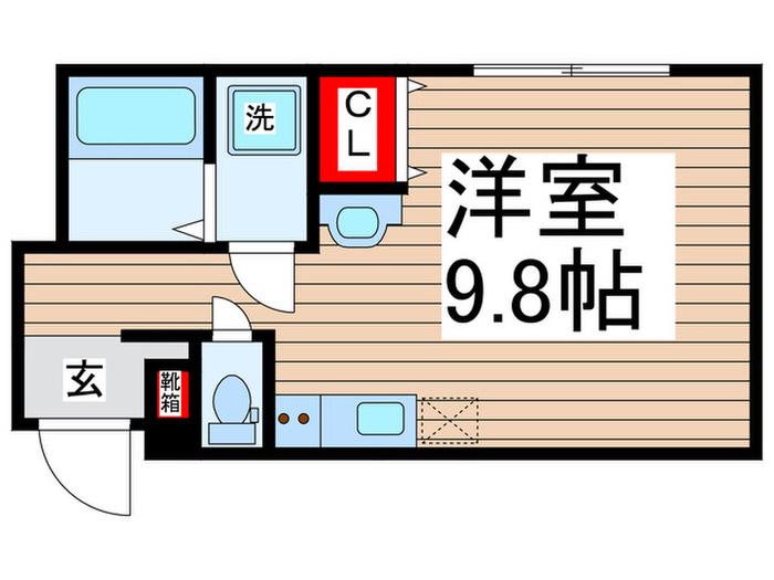 グランニール幕張II(ワンルーム/1階)の間取り写真