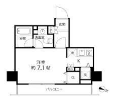 麻布十番レジデンス(ワンルーム/5階)の間取り写真