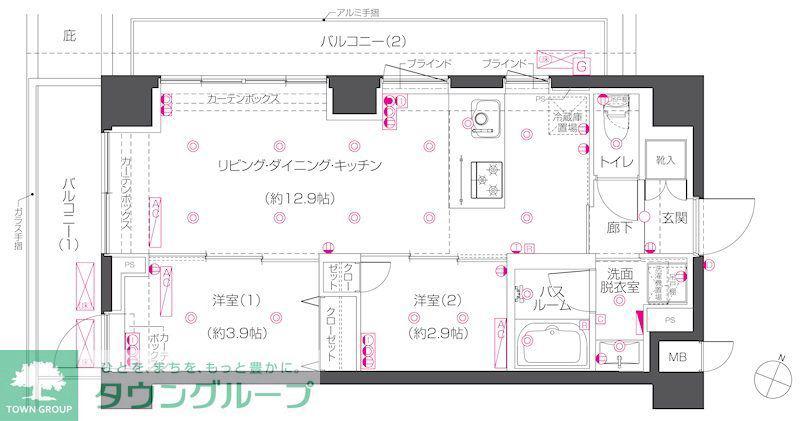 ZOOM練馬高野台(2LDK/3階)の間取り写真