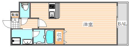 エンクレスト博多駅東2(1K/10階)の間取り写真