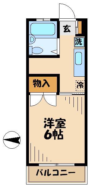 FLAT HOUSE(1K/2階)の間取り写真
