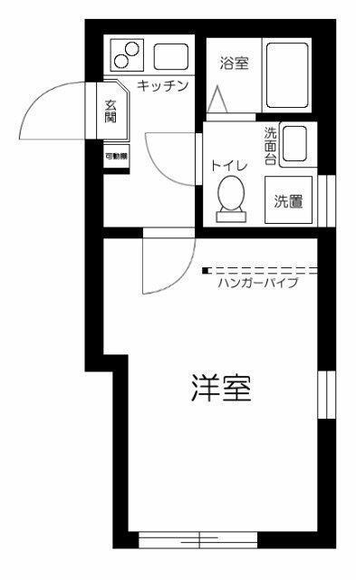 CONTRAIL六町(1K/2階)の間取り写真