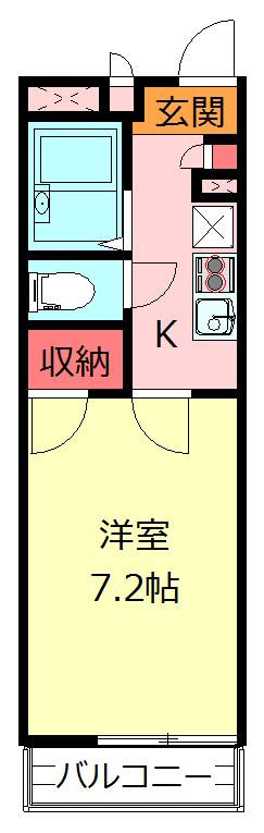 レオパレスビジュ(1K/1階)の間取り写真