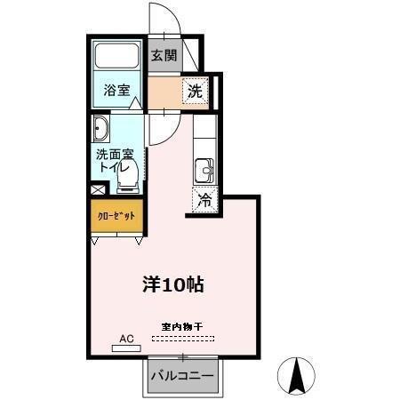 ラスティックIII(ワンルーム/1階)の間取り写真