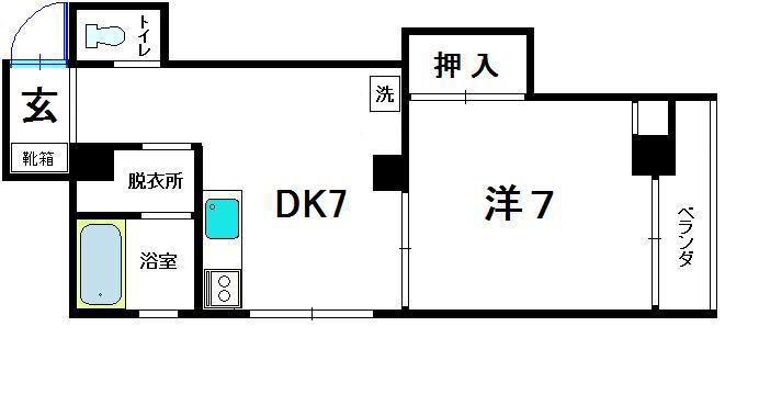 波田野ビル紅梅ハウス(1DK/3階)の間取り写真