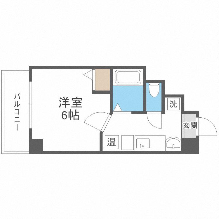 ハクユウ元町(1K/3階)の間取り写真